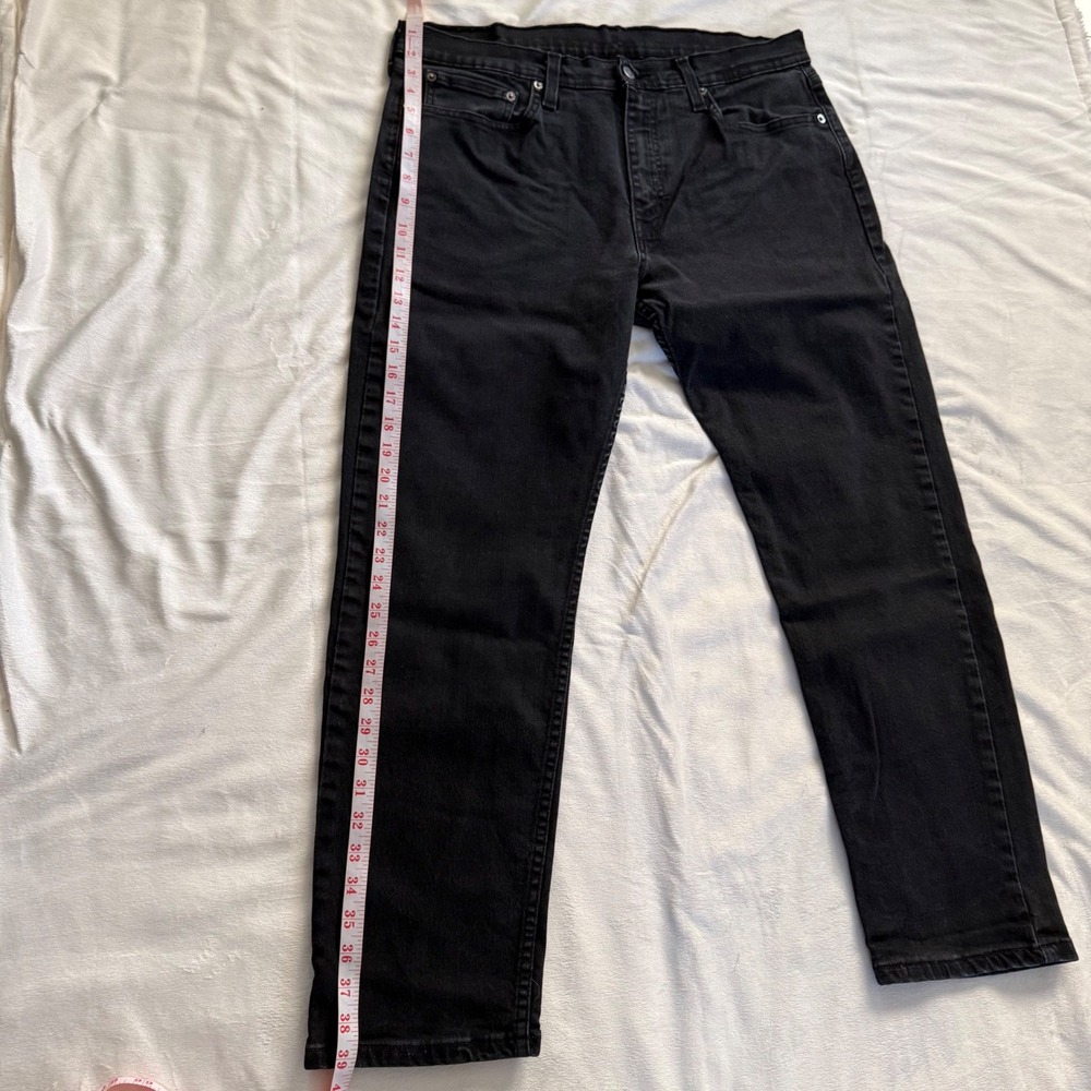 Levis 502 Taper Fit Jeans Mens 36x30 Black Denim Pants 29507-0001 - Picture 8 of 10